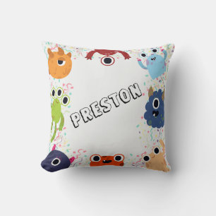 Cojín Decorativo Fiesta de Cumpleaños de Monstruo Adorable para Tod