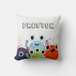 Cojín Decorativo Fiesta de cumpleaños de pequeños monstruos para to