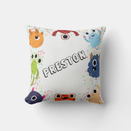 Cojín Decorativo Fiesta de cumpleaños de pequeños monstruos para to