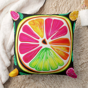 Cojín Decorativo Fiesta de Frutas Cítricas Neon