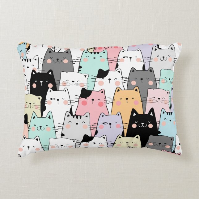 Cojín Decorativo Fiesta de gato (Anverso)