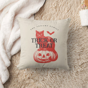 Cojín Decorativo Fiesta de Halloween de Truco o Trato con Murciélag