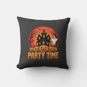 Cojín Decorativo Fiesta de Halloween Diseño de Fantasma y Calabaza_