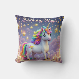 Cojín Decorativo Fiesta de niños de Birday Magic Whimsical unicorn