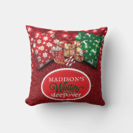 Cojín Decorativo Fiesta de Pajamas de cumpleaños de invierno