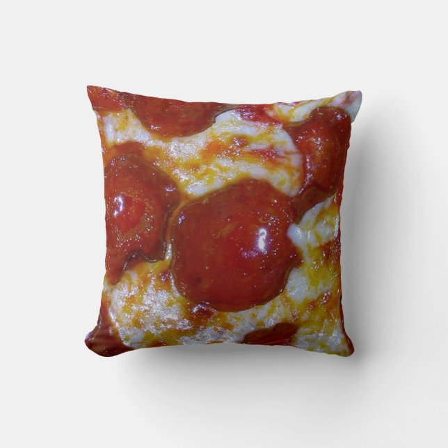 Cojín Decorativo Fiesta de Quesos y Pepperoni Pizza (Anverso)