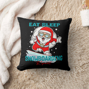 Cojín Decorativo Fiesta de repetición de Navidades de Snowboarding