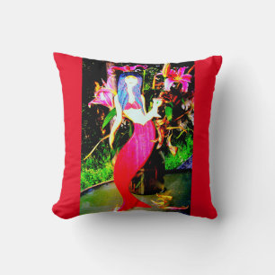 Cojín Decorativo fiesta de sirenas rojas