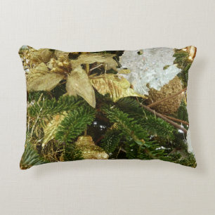 Cojín Decorativo Fiesta del Árbol de Navidad Plateado y Oro II