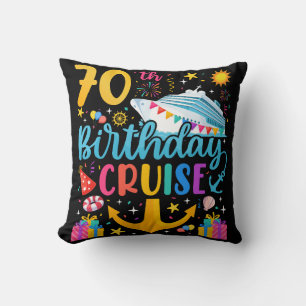 Cojín Decorativo fiesta del Día B del crucero de cumpleaños 70