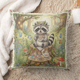 Cojín Decorativo Fiesta del té de mapaches