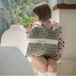 Cojín Decorativo Fiesta florece, personalizable