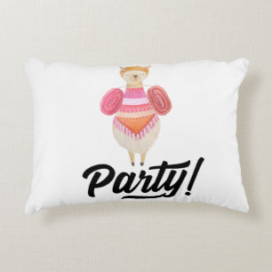 Cojín Decorativo Fiesta! Llama acuarela