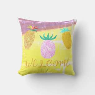 Cojín Decorativo Fiesta Luau de Piña Tiki de Verano