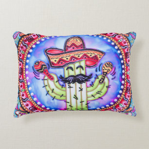 Cojín Decorativo Fiesta mexicana Cinco de Mayo Sombrero Gorra Rojo
