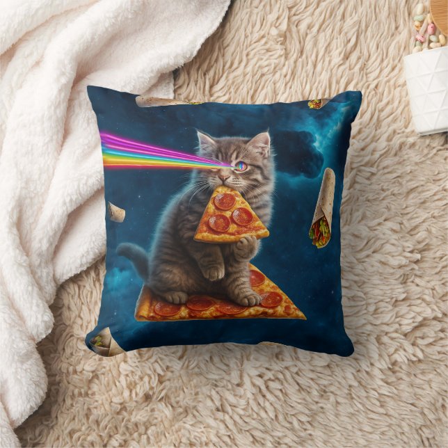 Cojín Decorativo Fiesta Pizza Cat Láser (Manta)