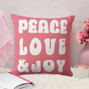 Cojín Decorativo Fiesta Retro Groovy Paz Amor Alegría