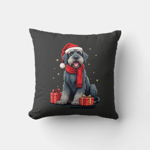 Cojín Decorativo Fiestas de Navidad del perro gigante Schnauzer San