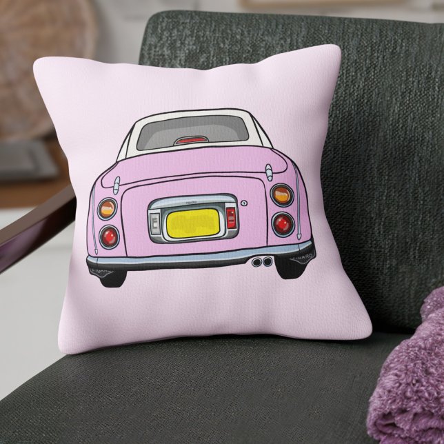 Cojín Decorativo Figaración Cute Coche De Figaro Rosa (Fun pink figgy on a pink pillow perfect for your car or home)