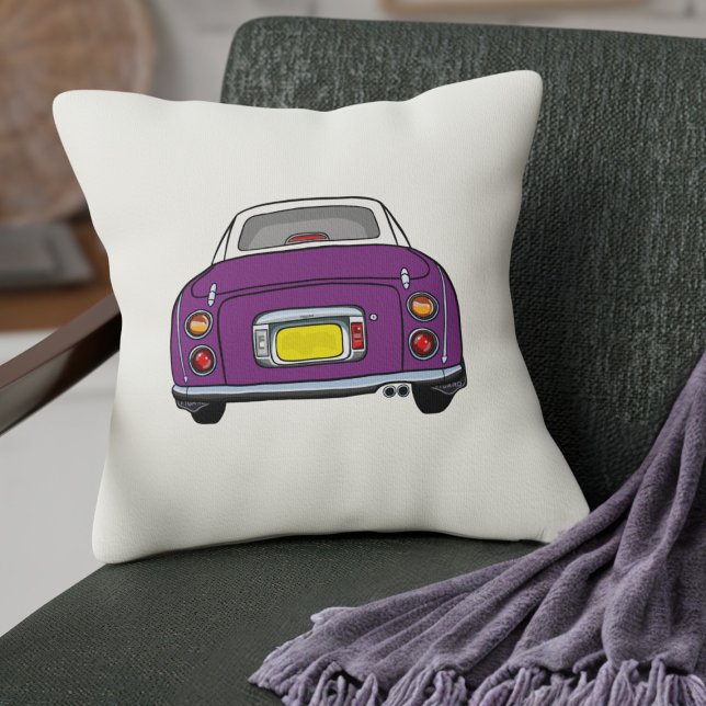 Cojín Decorativo Figaraciones Cute Purple Figaro Crema de coches (A pretty purple figaro car pillow for your home or your figgy)