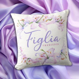 Cojín Decorativo Figlia regalo italiano personalizado para su hija