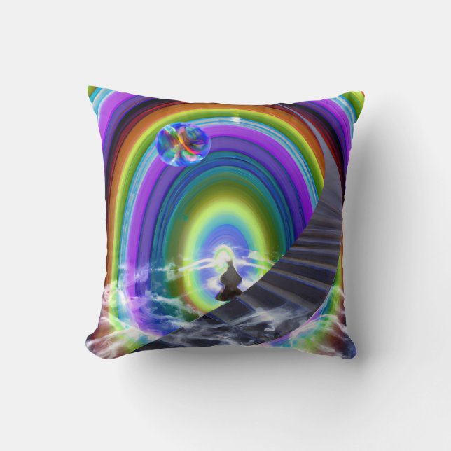 Cojín Decorativo Figura de misterio en el Stargate interdimensional (Anverso)