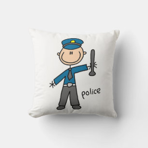 Cojín Decorativo Figura de palitos de oficial de policía