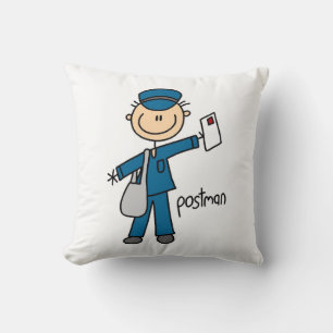 Cojín Decorativo Figura de palo de trabajador postal