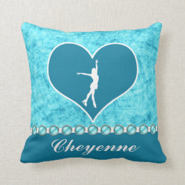 Cojín Decorativo Figura hermosa con monograma patinador de la
