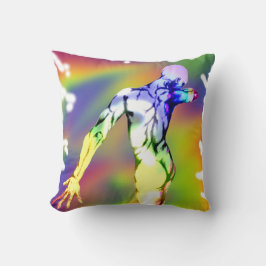 Cojín Decorativo figura masculina bailando en colores del orgullo