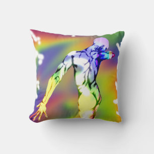 Cojín Decorativo figura masculina bailando en colores del orgullo