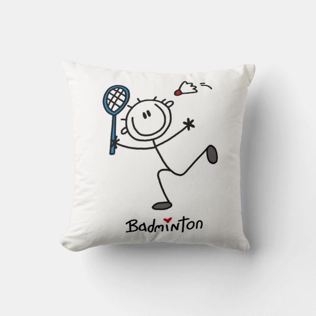 Cojín Decorativo Figura masculina básica bádminton del palillo (Anverso)