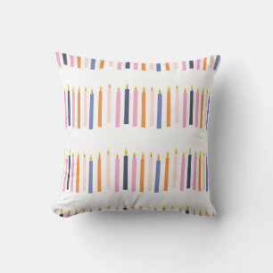 Cojín Decorativo Filas de velas multicolores