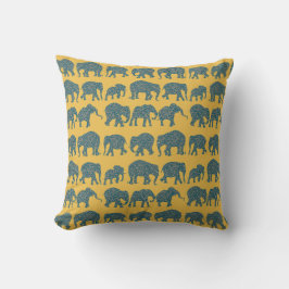 Cojín Decorativo Filas personalizados de Elefantes Paisley Pillow o