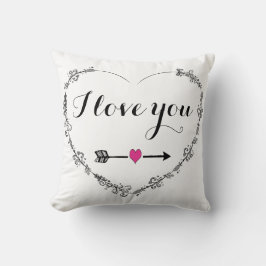 Cojín Decorativo Filigree Heart with I Love You Pillow