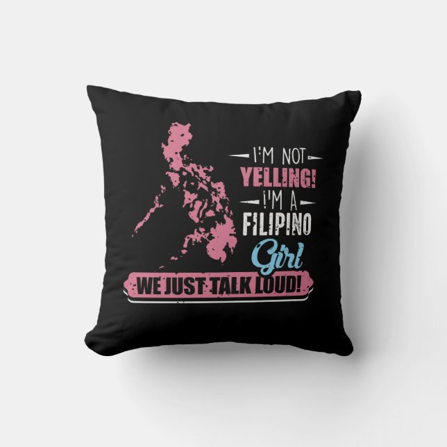 Cojín Decorativo Filipinas: Humor filipino gritando filipina (Anverso)