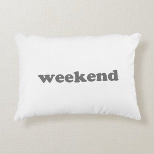 Cojín Decorativo Fin de semana gris blanco moderno tipografía diver
