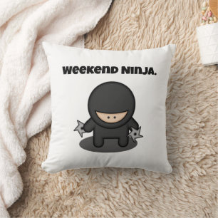 Cojín Decorativo Fin de semana Ninja Divertido Personalizado de Jap