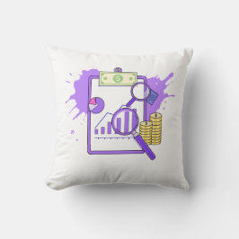 Cojín Decorativo Financial Analysis Report Money Magnifying Glass