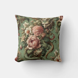 Cojín Decorativo Finería de Drac - Pillow floral gótica del dragón
