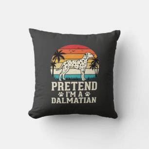 Cojín Decorativo Finge que soy un perro retro dálmata
