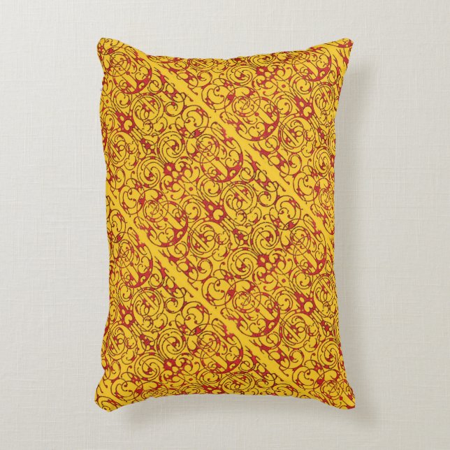 Cojín Decorativo Fiore rojo y amarillo (Frente (Vertical))