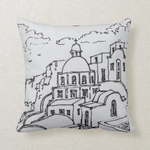 Cojín Decorativo Fira, isla de Santorini, Grecia