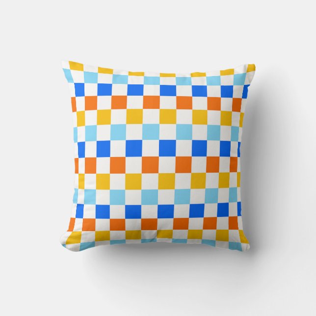 Cojín Decorativo Fire and ice checkerboard pattern (Anverso)