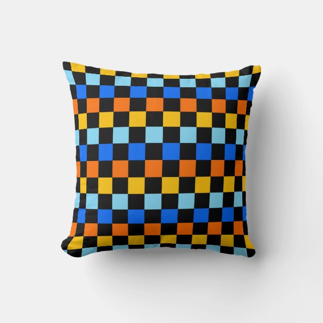 Cojín Decorativo Fire and ice checkerboard pattern (Anverso)