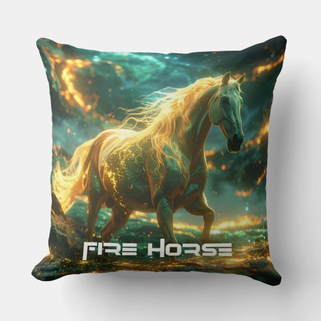 COJÍN DECORATIVO FIRE HORSE - CHINESE ZODIAC -  (Anverso)