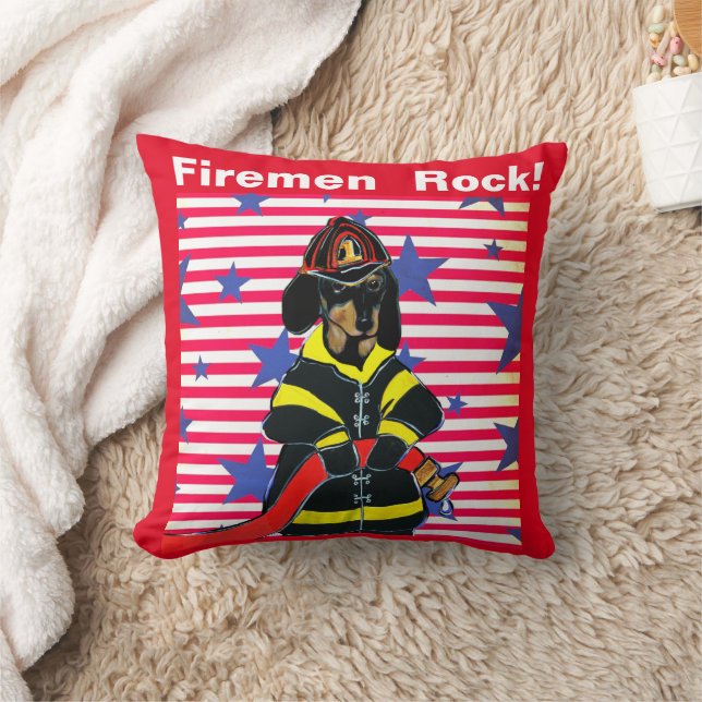 COJÍN DECORATIVO FIREMAN DACHSHUND (Manta)
