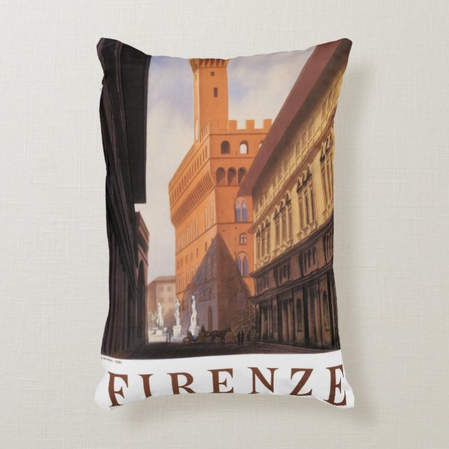 Cojín Decorativo Firenze, Florencia, Palazzo Vecchio, Vintage Itali (Frente (Vertical))