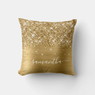 Cojín Decorativo Firme Femenino de Purpurina y Hoja de Oro