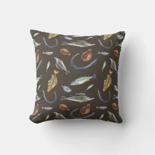 Cojín Decorativo Fish Lover Dos Diseños Carro Flounder Eel Salmon